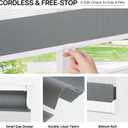 LazBlinds No Drill Zebra Blinds for French Door, Cordless Blinds for Door with 20" Covering Width, Small Gap Design Light Filtering Sheer Shades for Indoor Windows, 20 5/8" W x 24" L, Grey, 1 Panel