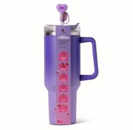 Manna Atlas Stainless Steel Tumbler With Protective Straw Topper Purple 40 Oz