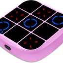 Tic-Tac-Toe Bolt Game, 4-in-1 Handheld Puzzle Games Console, Electronic Tic-Tac-Toe Game for Educational and Memory Growth, Portable Travel Games for Car Ride, Board Games for Kids and Adults (Pink)
