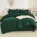 Litanika King Size Comforter Set Dark Emerald Green - 7 Pieces Bed in a Bag King Beddding Comforter Sets, Solid Lightweight Bed Set with Comforter, Sheets, Pillowcases & Shams (King (104"x90"))