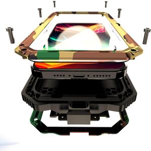 Lunivop Compatible with iPhone 15 Pro max Case Heavy Duty Protection Dustproof Built in Screen Protector Rugged Stand 360° Full Body Military Grade Metal Bumper Phone Cases (Camouflage 2023)