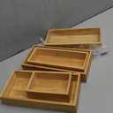 Bamboo Drawer Organizer Set, 5-Piece Storage Trays for Kitchen, Bathroom, Office Desk, Makeup & Junk Drawers,Utensils