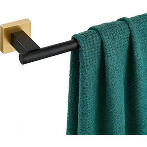Miyili Bathroom Single Towel Bar 36-Inch Stainless Steel Bath Towel Rack Holder Wall Mount Black & Gold, A02BG90A