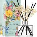 COCODOR Reed Diffuser Set with Preserved Baby's Breath with Sticks/April Breeze / 6.7oz / Scent Fragrance Oil Diffuser for Bedroom Bathroom Home Dcor (Real Flower/6.7Ounce/1Pack)