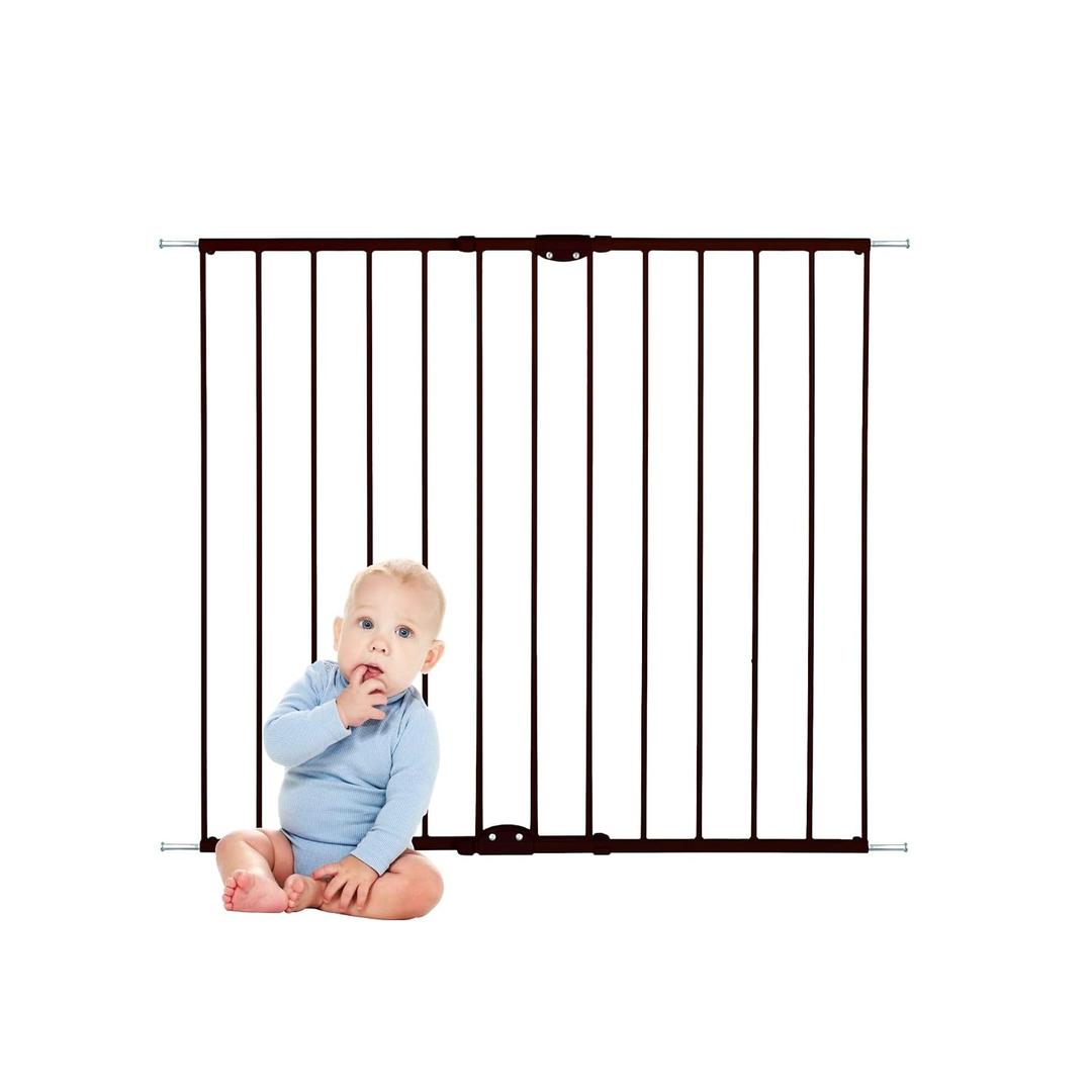 Toddleroo Easy Swing & Lock Baby Gate for Top of Stairs: 36" Tall, Bronze