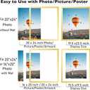 JCJMY 20x24 Picture Frame with 16x20 Mat, Display Photo 16x20 with Mat or 20 x 24 Without Mat, Wall Hanging Large 20 by 24 Poster Frame with Plexiglass, Gold