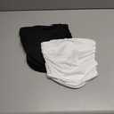Milumia Girl's 2 Pack Tube Top Ruched Strapless Going Out Basic Bandeau Tops Black and White 9 Years