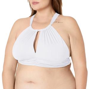High Neck Midkini Bikini Swimsuit Top (12, White)