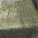 Exclusivo Mezcla Soft Fleece Throw Blanket for Couch, Cozy Lightweight Blankets with Decorative Wave Textured Suitable for All Season Use, Olive Green, 50x70 Inches