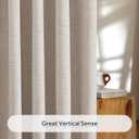 NICETOWN 100% Blackout Oatmeal Curtains 108 inches Long 2 Panels, Pinch Pleated Linen Blend Curtains with Hooks Thermal Sound Reducing Window Treatments for Bedroom/Living Room, W34 x L108