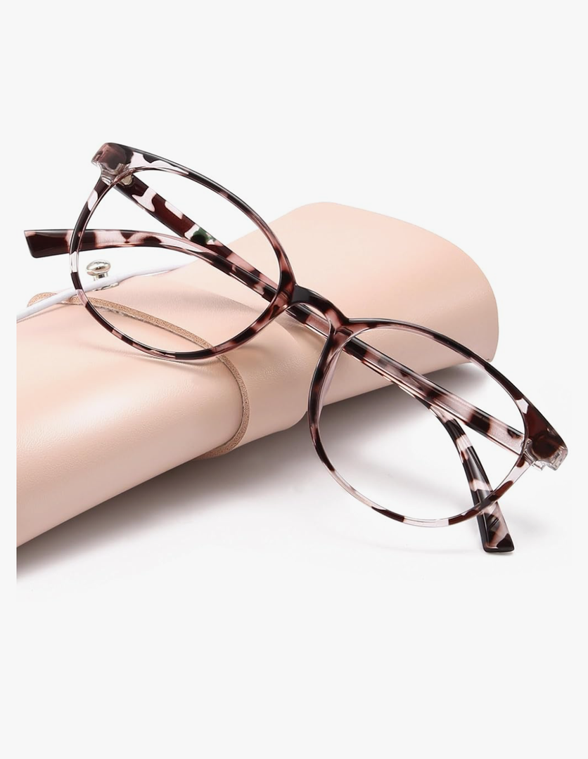 miyya Blue Light Blocking Glasses Women, Fashion Round Transparent Anti Blue Light Glasses with Anti Eyestrain & UV Glare