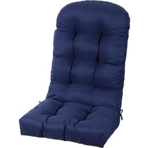 Chair Cushion, Waterproof and Fade-Resistant Patio Chair Cushions, Tufted Chair Pads for Rocker Furniture, 17x17 Inch, Indoor/Outdoor Seat Cushions with Ties, Navy Blue