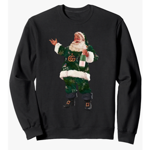 Retro Santa Claus Champagne Christmas Drinking Party Xmas Sweatshirt, Size S