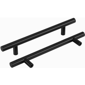 homdiy Black Cabinet Handles 30Pack 5inch Hole Center Kitchen Drawer Pulls and Knobs Stainless Steel Cabinet Hardware for Bathroom, Cupboard