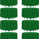 8 Pack Green Round Tablecloth 120 Inch Wrinkle Resistant Round Green Table Cloth Reusable and Washable Polyester Fabric Table Covers for St. Patrick's Day Buffet Wedding Party and Banquet