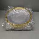 Plastic Acrylic Charger Plates 10PCS, 13" Decoration Diner, Wedding, Party, Event (Gold Bead 10)