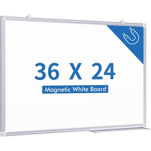 TRIPOLLO White Board Dry Erase 36 x 24 inches, Magnetic Dry Erase Board Whiteboard for Wall, Aluminum Frame Hanging Whiteboard Marker Board Writing Board (36 x 24 inch Silver)