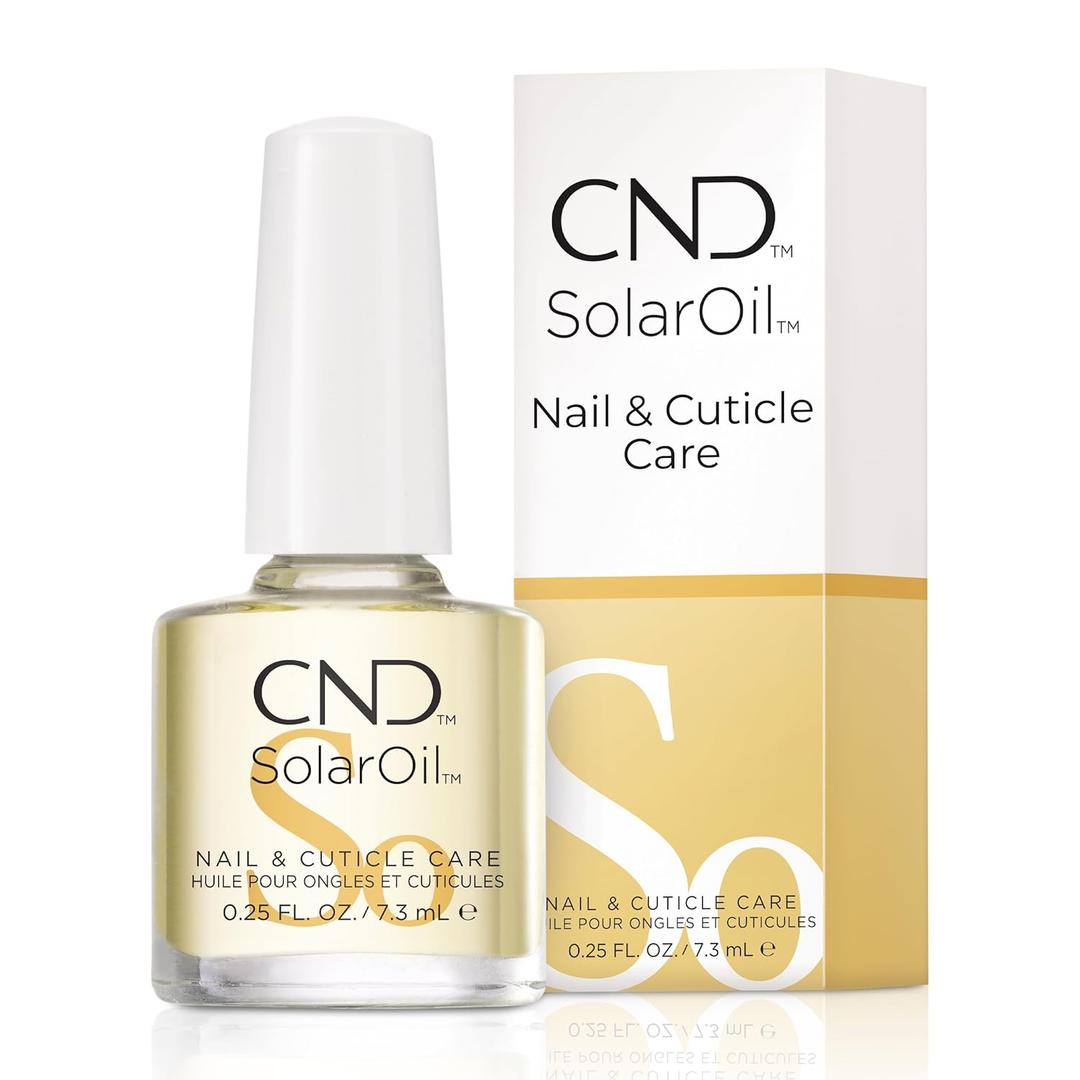 CND SolarOil Cuticle Oil, Natural Blend Of Jojoba, Vitamin E, Rice Bran and Sweet Almond Oils, Moisturizes and Conditions Skin, 0.25 fl oz
