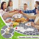 Smiry Round Plastic Table Cloth, Waterproof Vinyl Tablecloth with Flannel Backing for Round Tables, Wipeable & Spillproof for Dining, Camping, Indoor and Outdoor (60" Round, Grey)