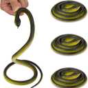 4 Pcs 31.5" Realistic Rubber Snake Toy Fake Snake Toy for Prank, Garden Props to Keep Birds Away, Gag Gift for Halloween April Fool's Day