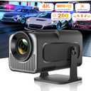 Mini Projector, HY320 Portable Projector, Support 4K 1080P with Dual-Band WIFI6 5G Wireless 5.0 Bluetooth Android 11, 180 Rotatable, Auto Keystone Correction, 40"-130" Screen Video Projector