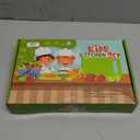 28PCS Toddler Knife Set - Kids Knifes for Real Cooking, Montessori Kids Kitchen Knife Set with Cutting Board Crinkle Cutters Kid Safe Knives, Toddlers Kitchen Tools for Age 2-10 Year Old Girl Boy