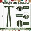 12 Pcs Velvet Christmas Bows Candle Holder Decoration Large Raw Edge Pre-Tied Bow 7.1"x15.7" Vintage Fringe Ribbon Handmade Bow for Christmas Tree Candlestick Rustic Gift Wrapping(Green Brown White)