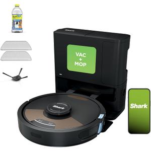 Shark Matrix Plus 2in1 Robot Vacuum & Mop with Sonic Mopping, Matrix Clean, Home Mapping, HEPA Bagless Self Empty Base, CleanEdge, for Pet Hair, WiFi, Compatible with Alexa, Black/Gold (AV2613WA)