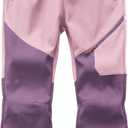 Kids Winter Pants Fleece Lined Waterproof Boys Ski Pants Thermal Outdoor Softshell with Zipper Pockets (Small, Pink+ dark Purple)