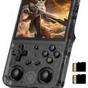 Anbernic RG353V Retro Handheld Game Console , Dual OS Android 11 and Linux System Support 5G WiFi 4.2 Bluetooth Moonlight Streaming TV Output 64G SD Card 4452 Games (RG353V-Transparent Black)