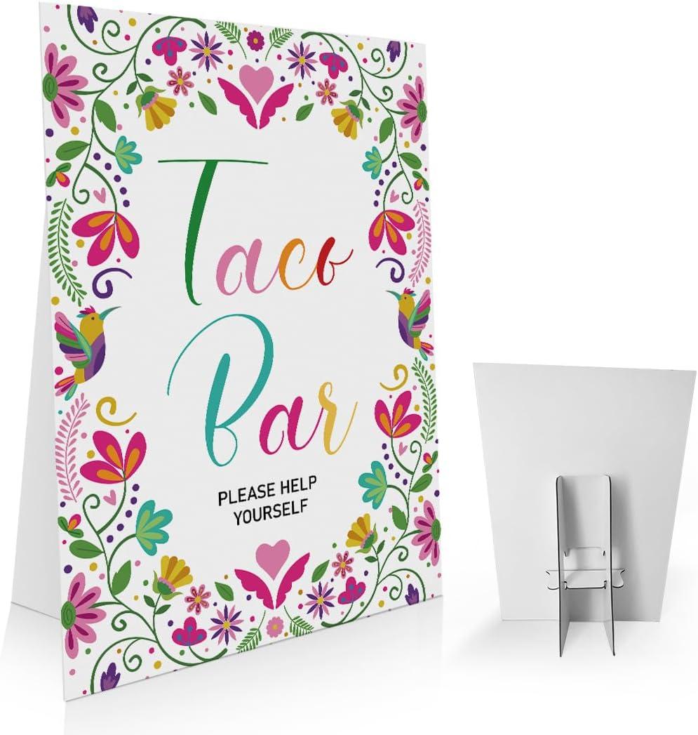 Fiesta Party Taco Bar Sign, Fiesta Decor Mexico Table Sign, Taco Party Decorations, Mexican Baby Shower Sign, Mexican Birthday Party Sign, Cinco De Mayo Party Decorations-MAYLP03