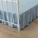 Tufted Bed Skirt Full Size, Ruffled Bed Skirts with Split Corners, Full Bed Skirt 18 Inch Drop, Striped Boho Full Size for Ruffled Bed Skirts with Split Corners, 18" Full, Light Blue