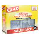 Glad Disposable Cutlery Set - Clear Heavy Duty Plastic Forks, Knives, and Spoons - 240 Piece Plasticware for Parties - Durable, Sturdy Recyclable Utensils - Great for July 4th, Thanksgiving, Christmas (240 Count (Pack of 1))
