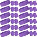 Bememo 36 Pcs Neon Sweatbands Set Soccer Party Favors Cotton Headbands Wristband Sweat Bands Soccer Mom Essentials for Football Fans Sporting Events 80 90s Glow Party