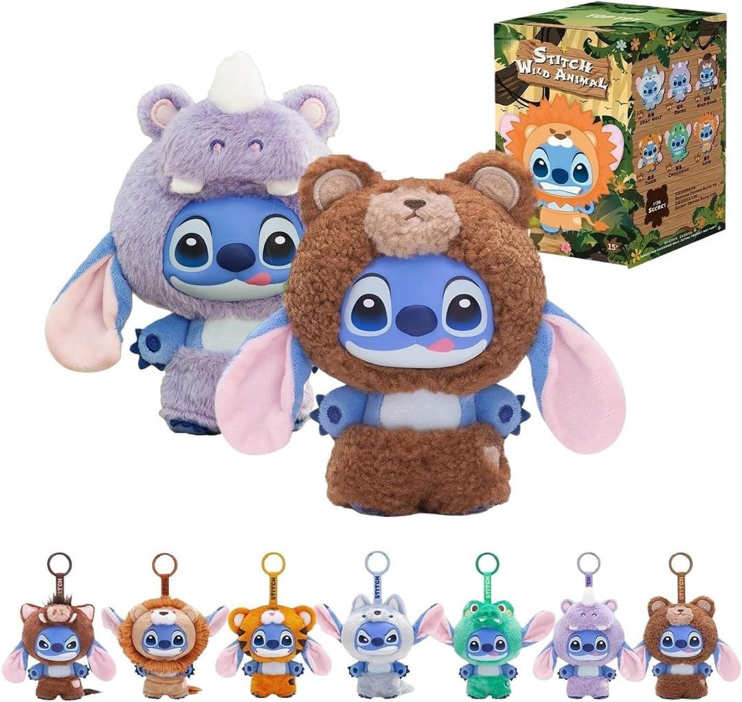 MINISO Disney Stitch Wild Animal Series Vinyl Surprise Box Figure Model Random Design Blind Box Toy Collectible Toy for Home Decor Birthday Gift (Random One Figure)