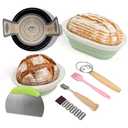 YIIMOOU Bread Proofing Basket, Silicone Banneton Bread Proofing Basket Set of 2, Proofing Bowls for Sourdough, Bread Kits for Homemade Bread Rising Basket