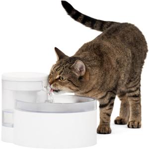 PetSafe Outlast Cat Fountain - Encourages Healthy Hydration - Pump-Free Design with HydroSpin Technology - Automatic Pet Water Bowl - Dishwasher-Safe - Long-Lasting - 60 oz