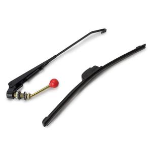 Universal UTV & Golf Cart Wiper Blade with Manual Wiper Arm Kit | Heavy-Duty All-Weather Sintered Metal Design for Polaris/Club Car/Yamaha | Easy Tool-Free Installation