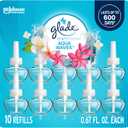 Glade PlugIns Refills Air Freshener, Scented and Essential Oils for Home and Bathroom, Aqua Waves, 6.7 Fl Oz, 10 Count (Packaging May Vary)