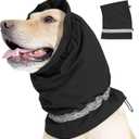 Dog Ear Cover Adjustable Ear Protection Winter Warm Outdoor Rainproof Travel Coldproof Dog Neck Wrap Black M