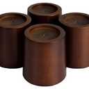 OneDream Wood Bed Furniture Risers Blocks - 4 inch Set of 4 Bed Risers, Heavy Duty Solid Wood Round Risers, Sofa Riser with Non-Slip Pad, Create Storage Space and Easy Cleaning for The Sweeper