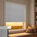 SERLMWNT No Drill Cordless Blackout Cellular Shades,39" W x 64" H,Grey