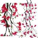 70 Inches Bougainvillea Tree Vines Artificial Flowers Rattan Branches with Silk Bougainvillea Long Trunk Hanging Liana for Home Wedding Garden Wall Background Decor (Bougainvillea Vine - Pack of 2)