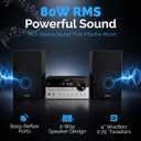 Philips Bluetooth Stereo System for Home with CD Player, Bluetooth 5.4 & Auracast, Upgraded 80W Stereo Sound, MP3, USB, Audio in, FM Radio, Bass Reflex Speaker, Remote Control Included, 80-W