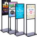 Blulu 4 Pcs Sign Stand Holder, 19.6"x 27.5" Double Sided Poster Holder, Heavy Duty Floor Standing Sign, Metal Outdoor Banner Stands with Non Slip Mat for Board and Foam Display