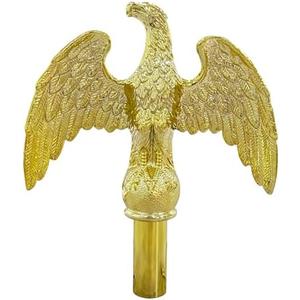 AMZFLAG Gold Eagle Flag Pole Topper for Indoor, Durable Flagpole Eagle Finials for Pole Top Metal Ornament Aluminum Alloy for 1 inch Diameter Flagpoles Replacement Screw