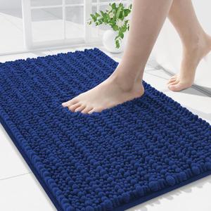 Arotive Luxury Chenille Bathroom Rug Mat, Extra Soft Thick Absorbent Shaggy Bath Rugs, Non-Slip Machine Wash Dry, Plush Bath Mats for Bathroom, Shower and Tub, 30x20, Royal Blue