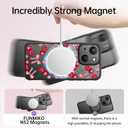 FUNMIKO for iPhone 15 Plus Case Wireless Charging & Military-Grade Protection - Cute Floral Design for Women Girls, Non-Slip Matte Cover with Shockproof Corners - Cherry and Bows