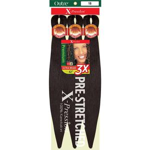 Outre X-Pression Braid Pre-Stretched Braid 42" 3X (5 Pack, OFF BLACK 1B)