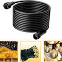 Extension Cords for String Lights Inflatable Decorations, 2 Pin 32.8FT Outdoor Extension Cable Waterproof for Class2 Power Adapter Solar Pannel Holiday Black(Pin Size:8mm)